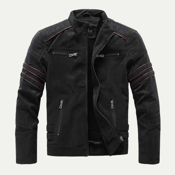 Men’s Zip Up Biker Leather Jacket