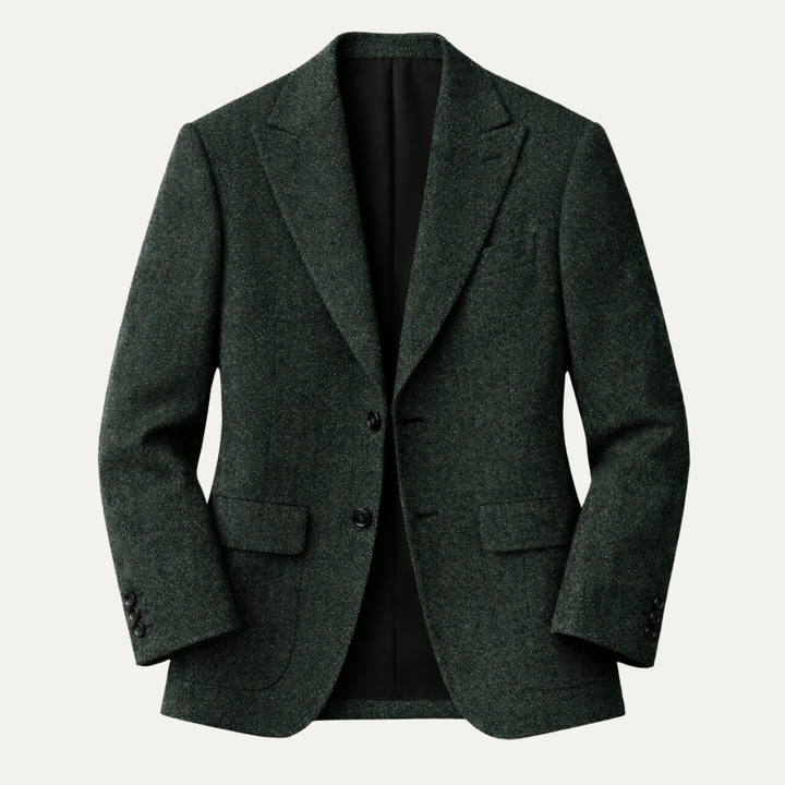 The Rome Men’s Elegant Tailored Tweed Fishbone Blazer Jacket