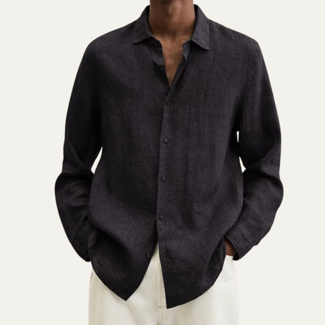 The Del Mar Men’s Lightweight Breathable Summer Linen Shirt