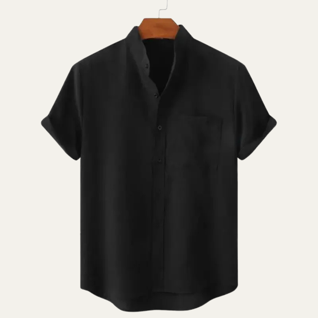 The Edinburgh Men’s Cotton Linen Short Sleeve Button Up Casual Shirt