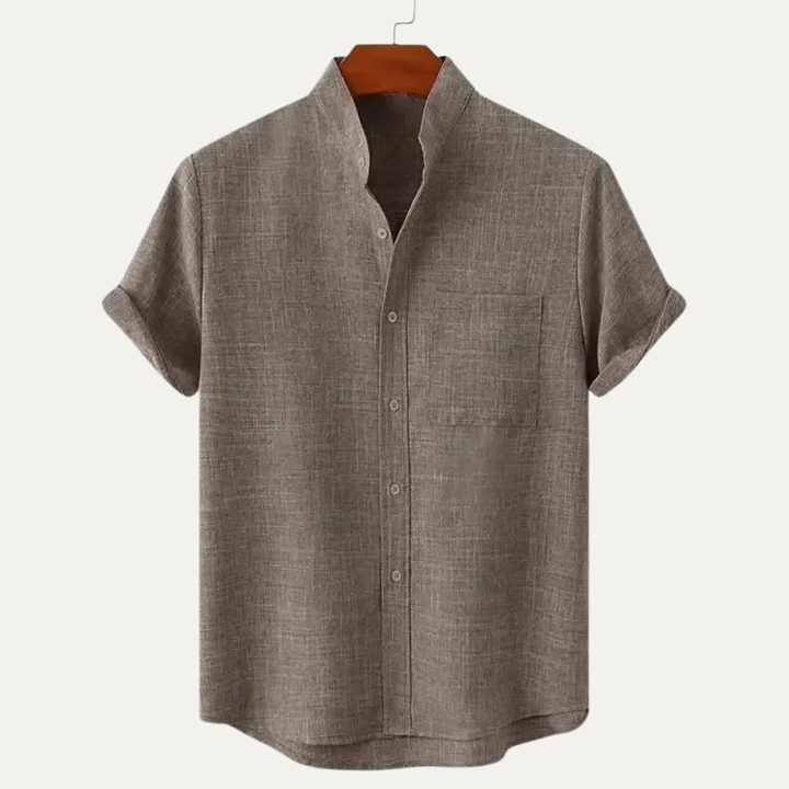 The Edinburgh Men’s Cotton Linen Short Sleeve Button Up Casual Shirt