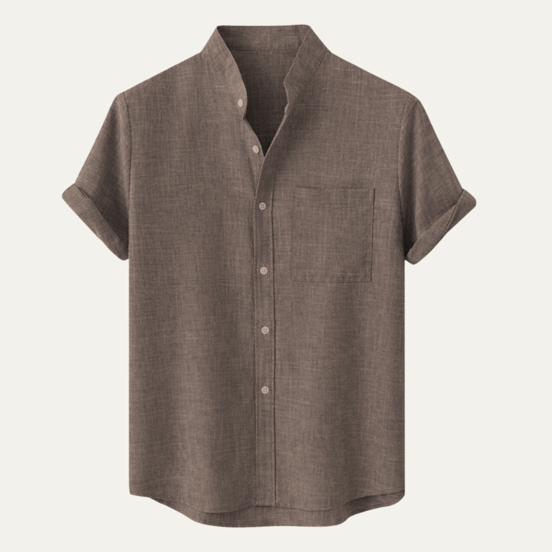 The Edinburgh Men’s Cotton Linen Short Sleeve Button Up Casual Shirt