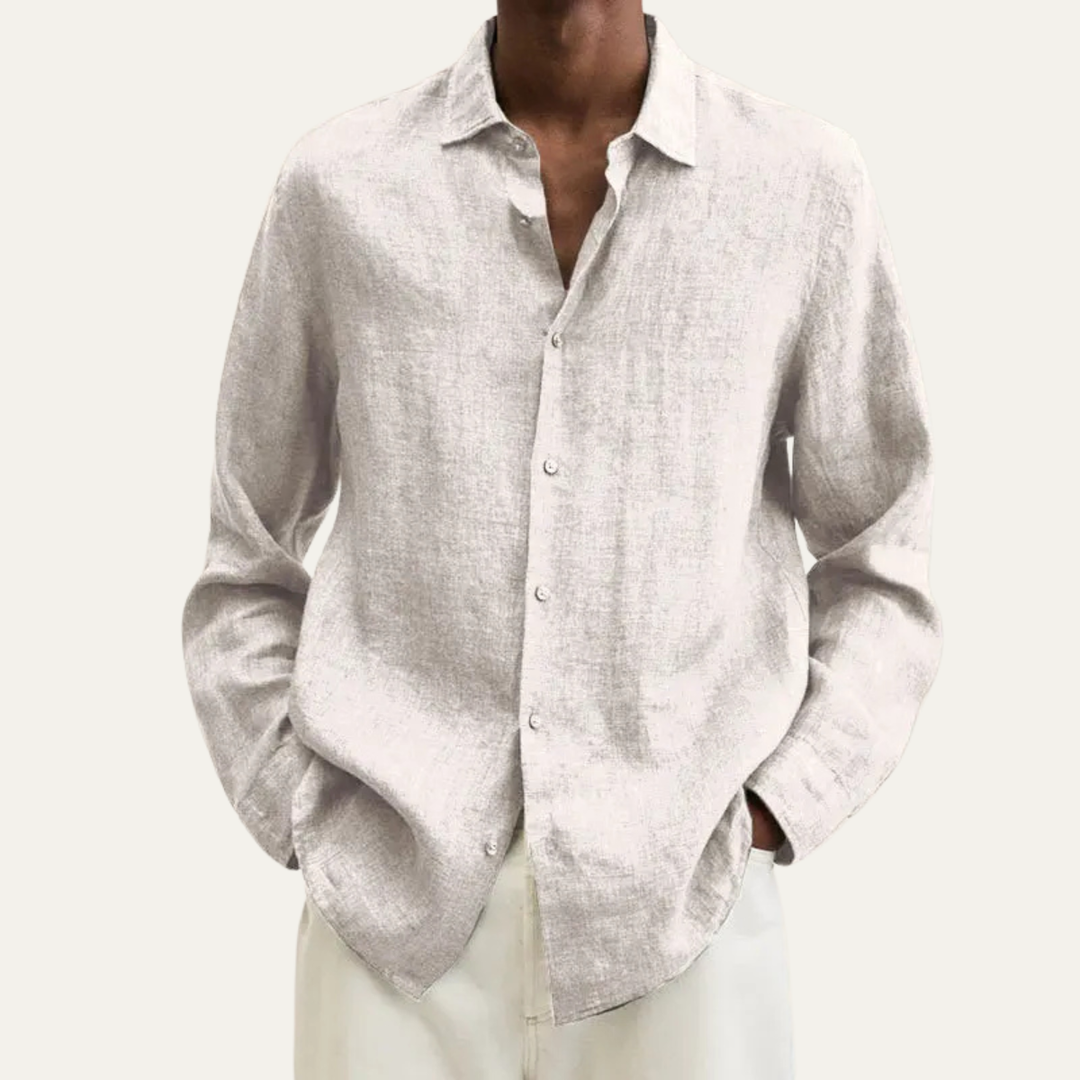 The Del Mar Men’s Lightweight Breathable Summer Linen Shirt