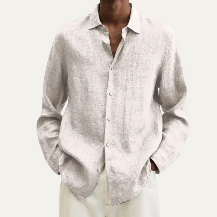 The Del Mar Men’s Lightweight Breathable Summer Linen Shirt