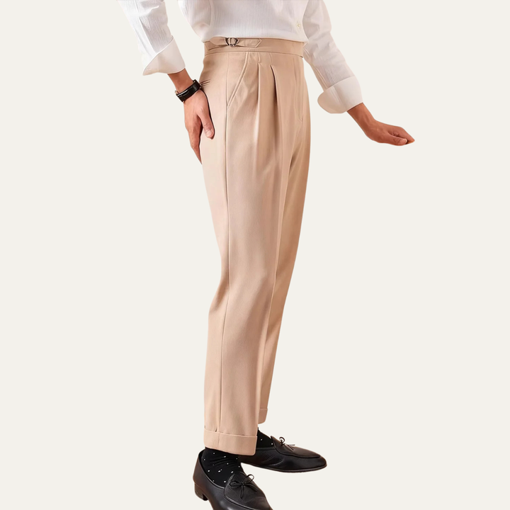 The Riva Garda Men’s High Waist Double Pleated Trousers