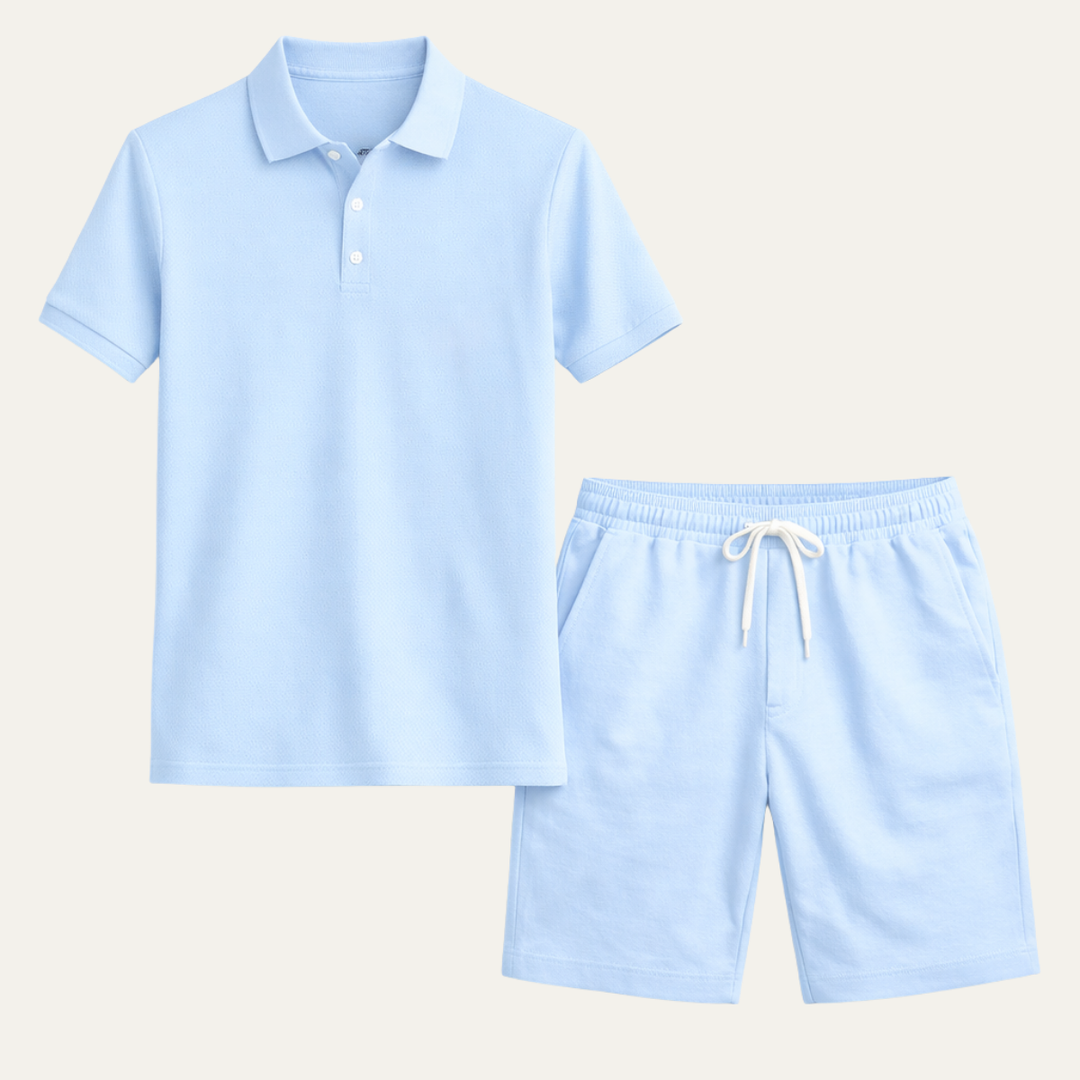 The Dunrobin Men’s Lightweight Summer Set - Polo Shirt &amp; Shorts