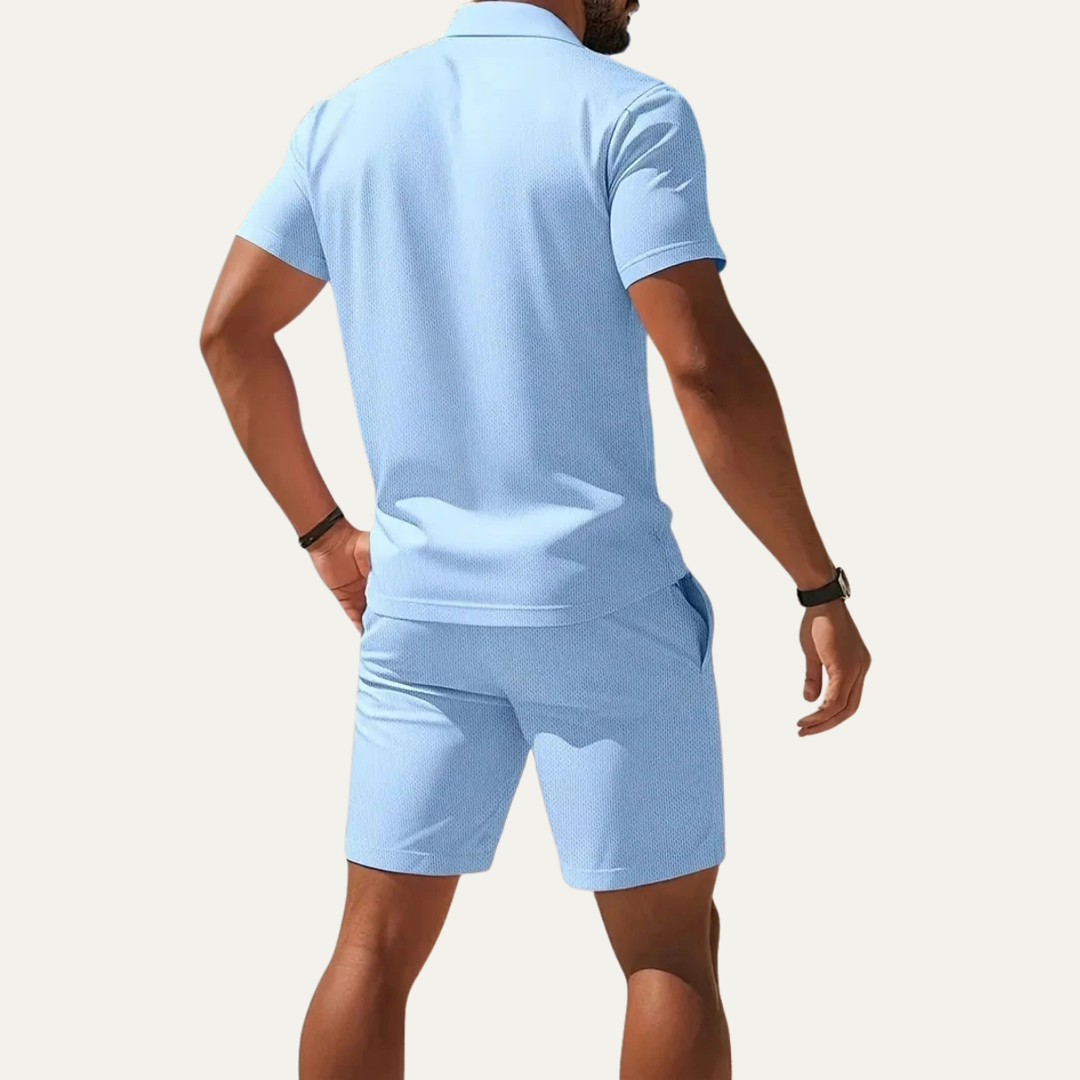 The Dunrobin Men’s Lightweight Summer Set - Polo Shirt &amp; Shorts