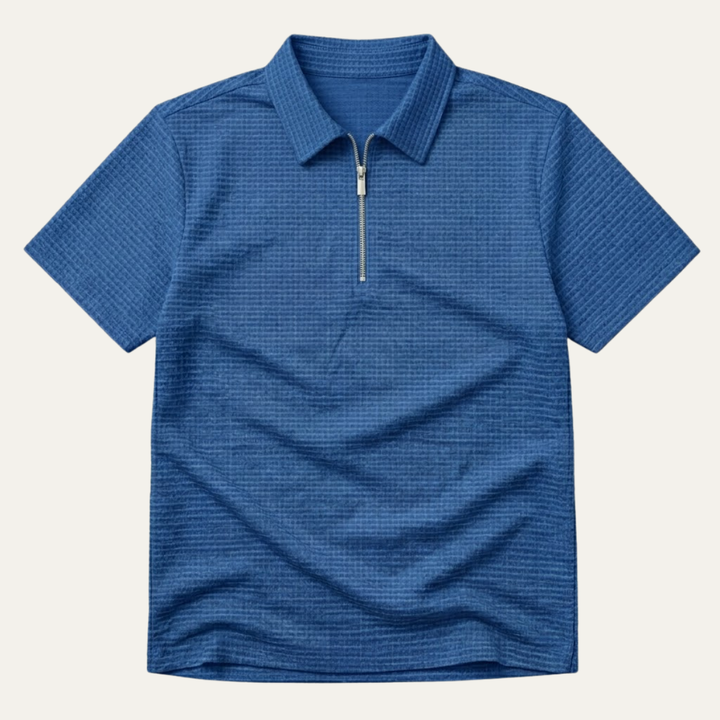 The Ravenswood Men’s Waffle Knit Half Zip Polo Shirt