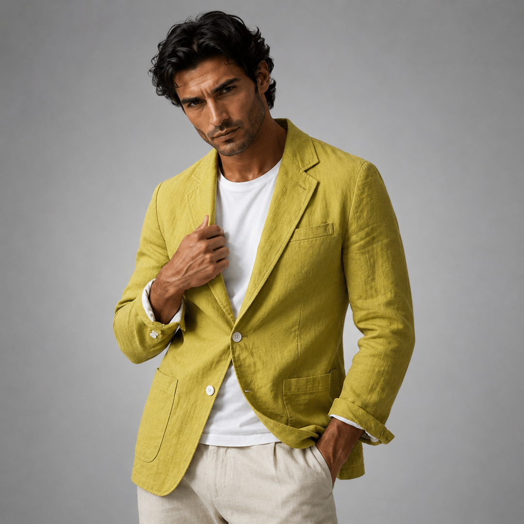 The Ridgewood Park Men’s Lightweight Casual Linen Cotton Blazer