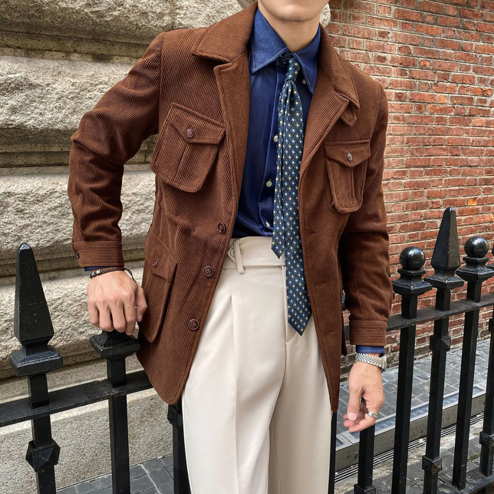 The Paddington Men’s Casual Button Up Linen Overshirt Jacket