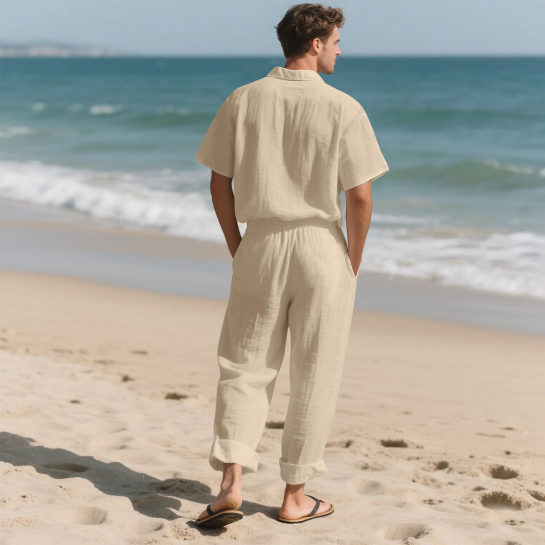 The Crestfall Men’s Summer Linen Set – Shirt &amp; Pants