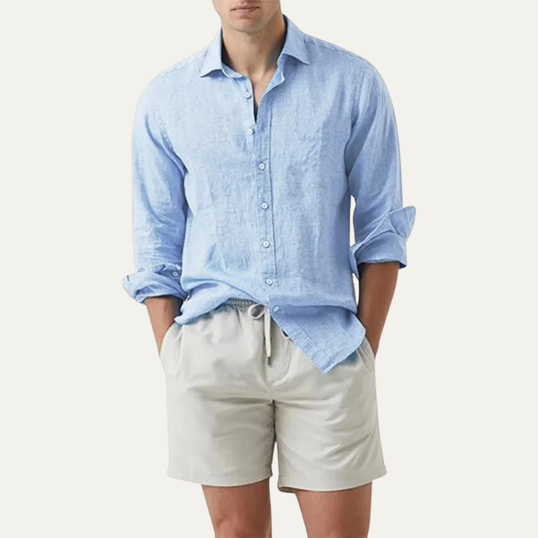 The Naples Bay Men’s Casual Summer Linen Shirt