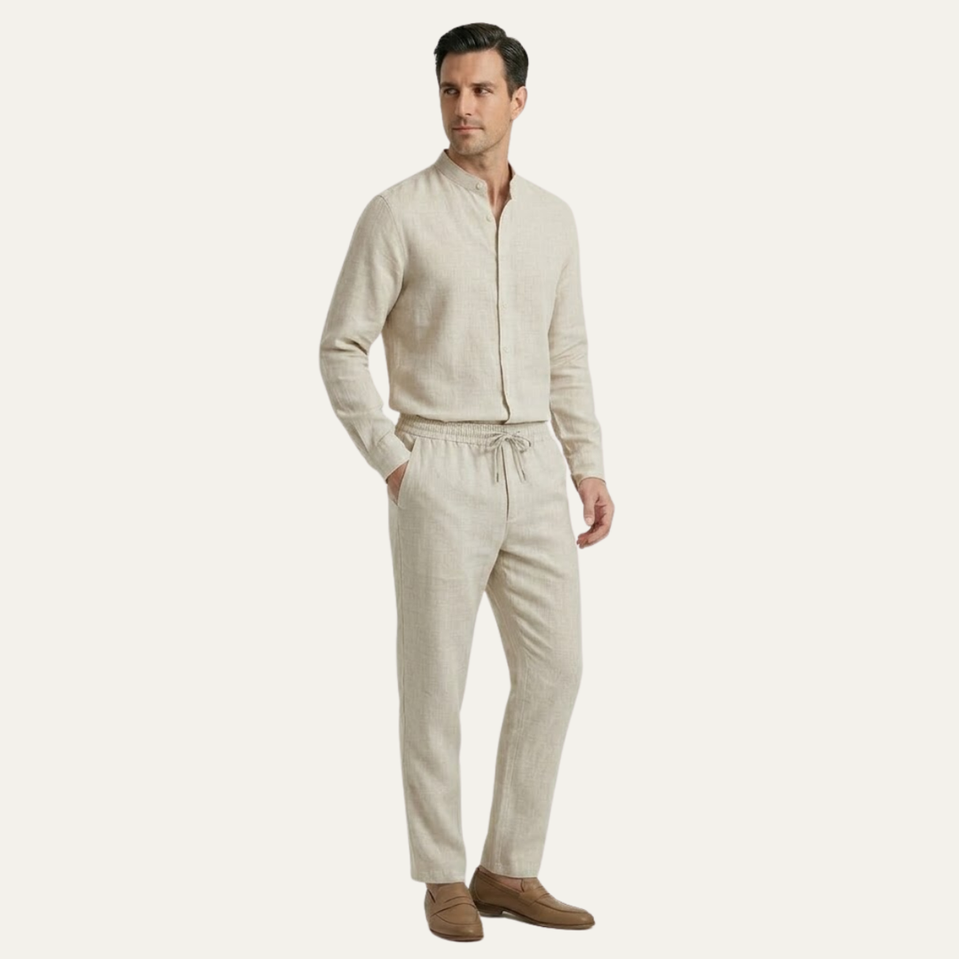The Cedarbrook Men’s Trendy Cotton Linen Set –  Shirt &amp; Pants
