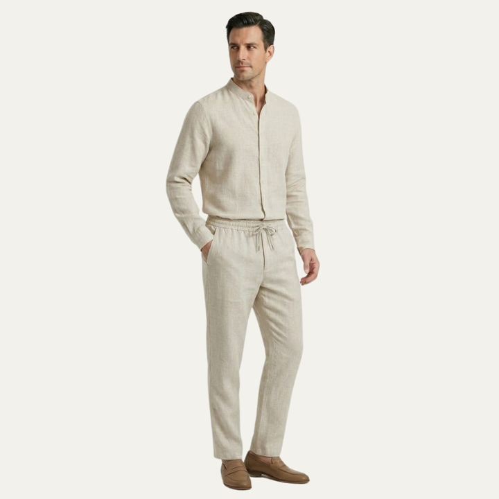 The Cedarbrook Men’s Trendy Cotton Linen Set –  Shirt &amp; Pants