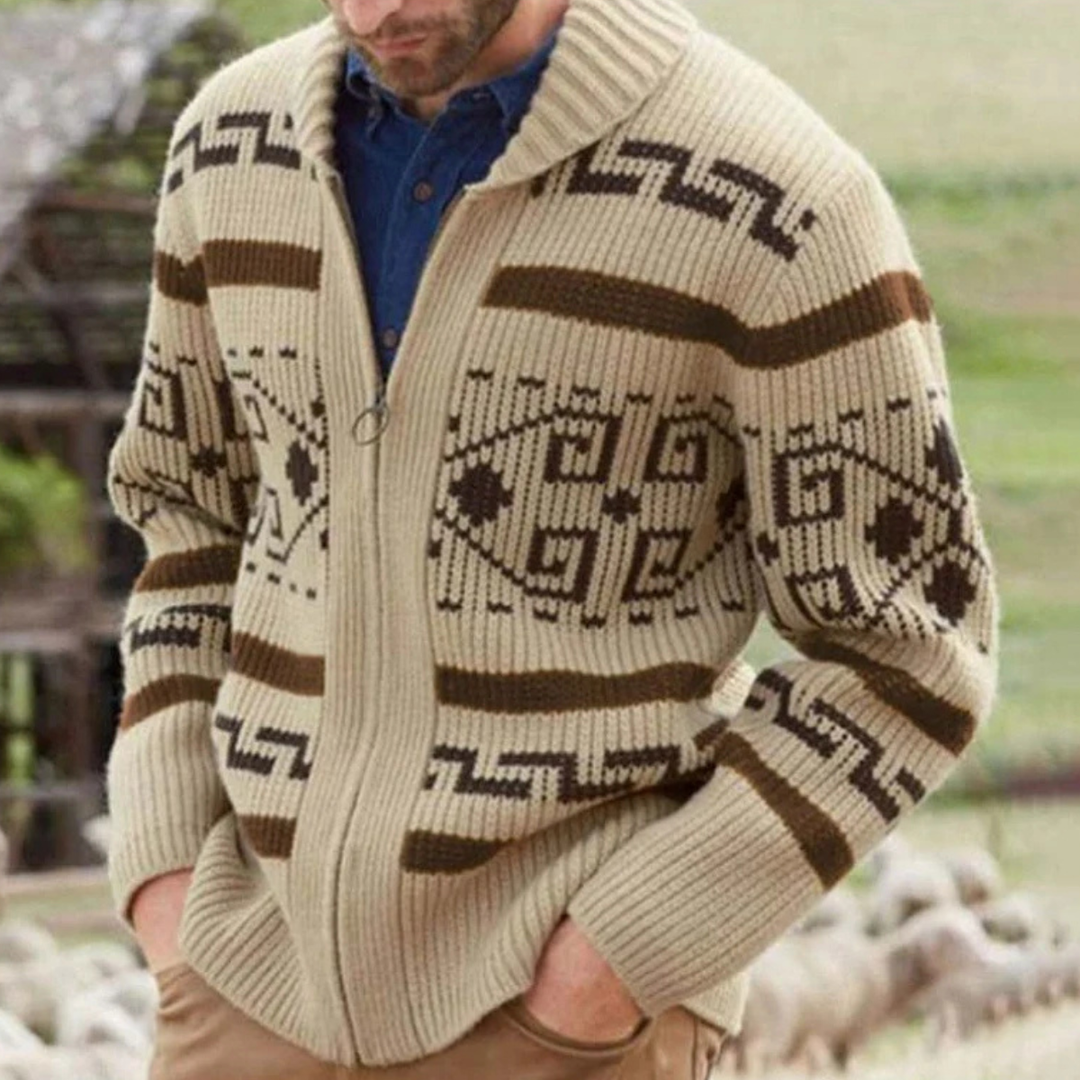 The Serravalle Men’s Button Up Knit Cashmere Shawl Collar Cardigan