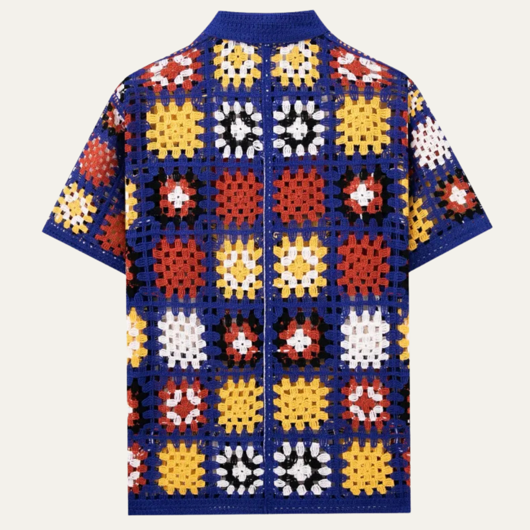 The Foligno Men’s Relaxed Fit Crochet Polo Shirt