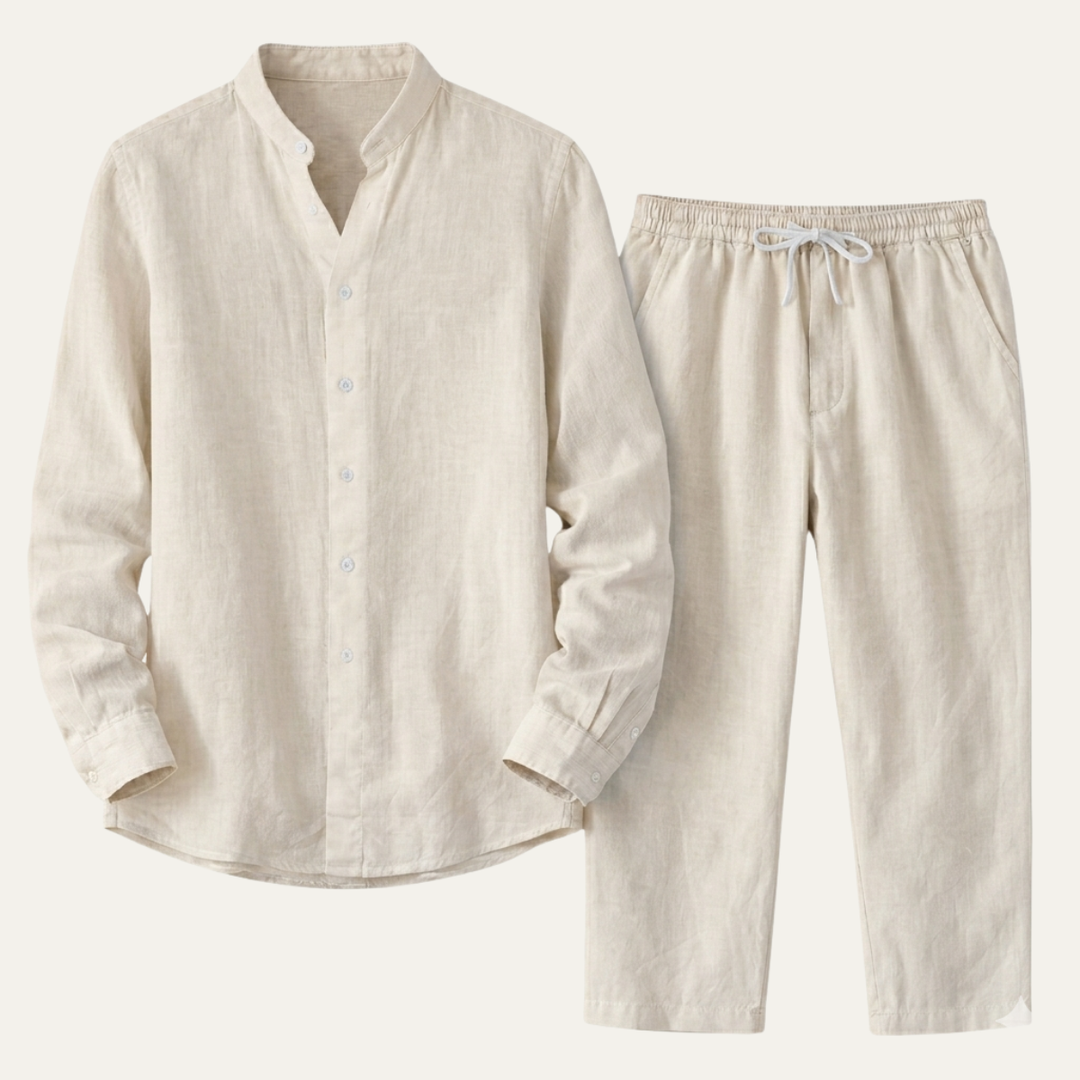 The Cedarbrook Men’s Trendy Cotton Linen Set –  Shirt &amp; Pants