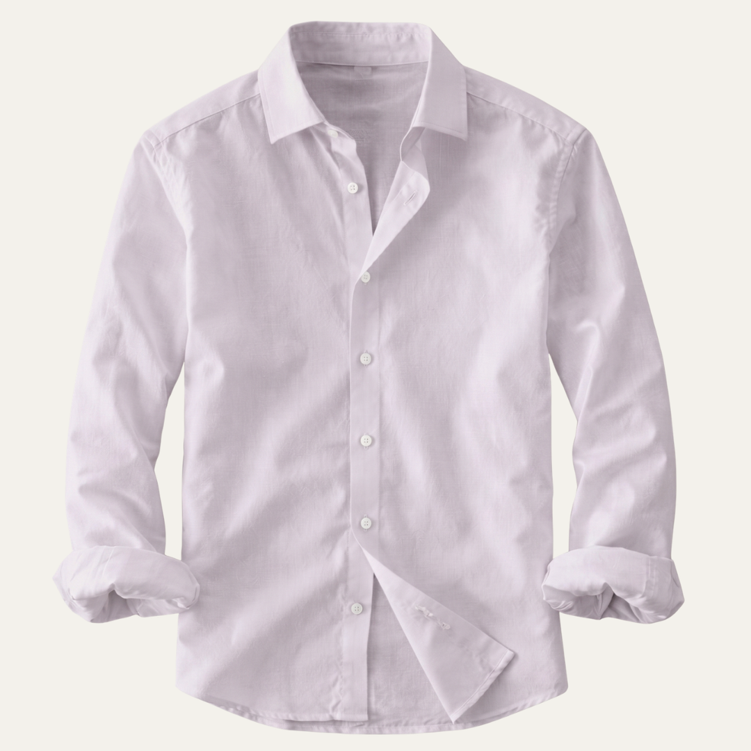 The Woodhall Men’s 100% Linen Italian Style Casual Button Up Shirt