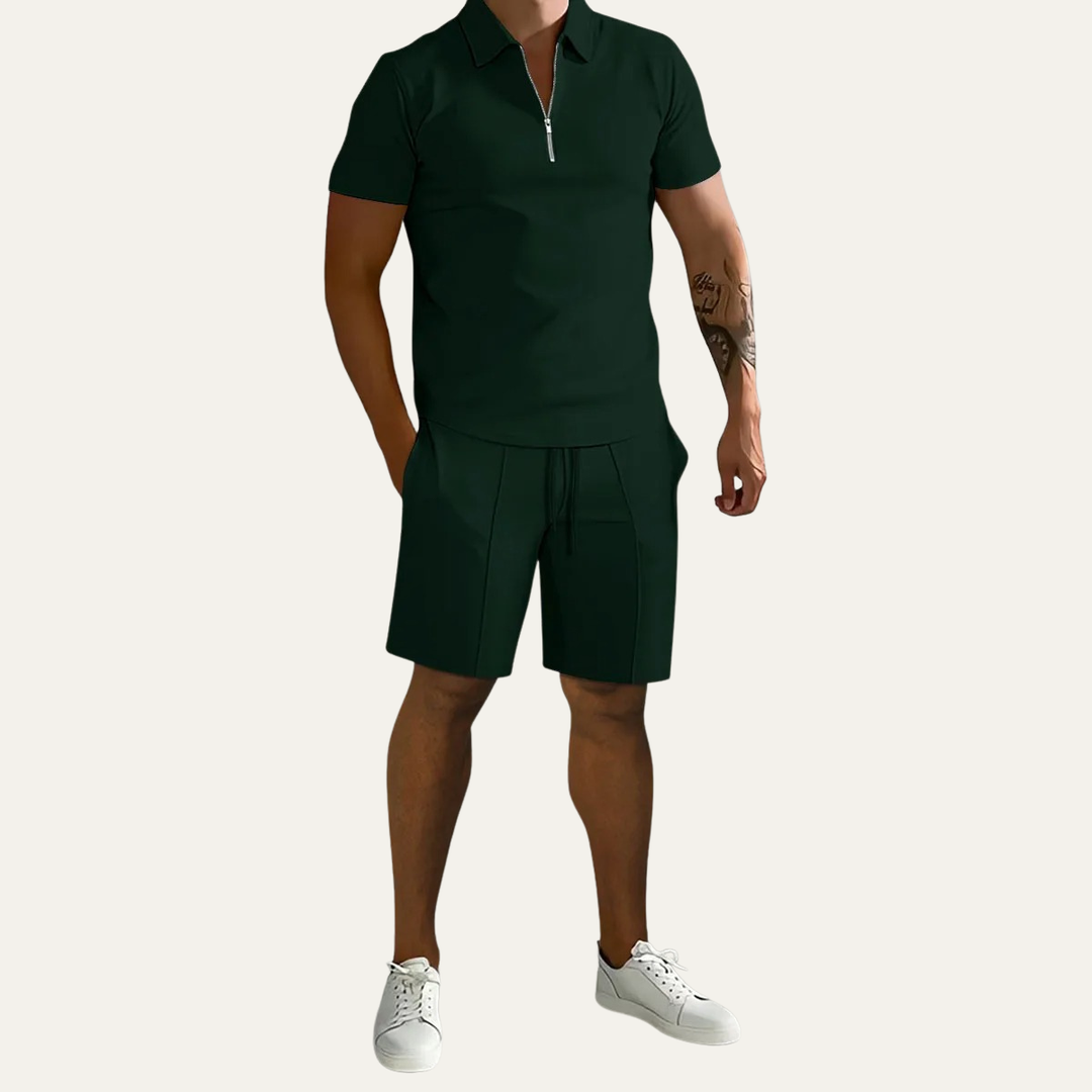 The Pavia Men’s Polo Shirt and Shorts Set – Trendy Two Piece Outfit
