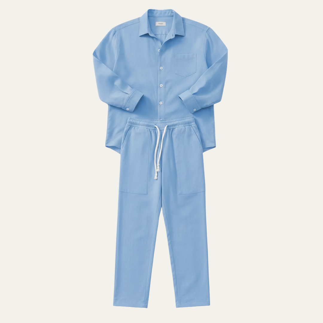 The Brookfield Men’s Casual Breathable Summer Set – Shirt &amp; Pants Set