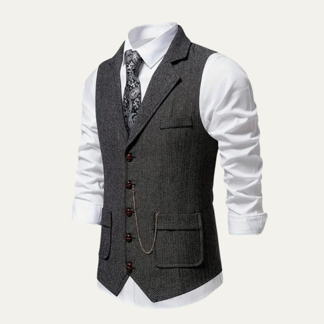 The Glendale Men’s Classic Tailored Tweed Waistcoat Gilet
