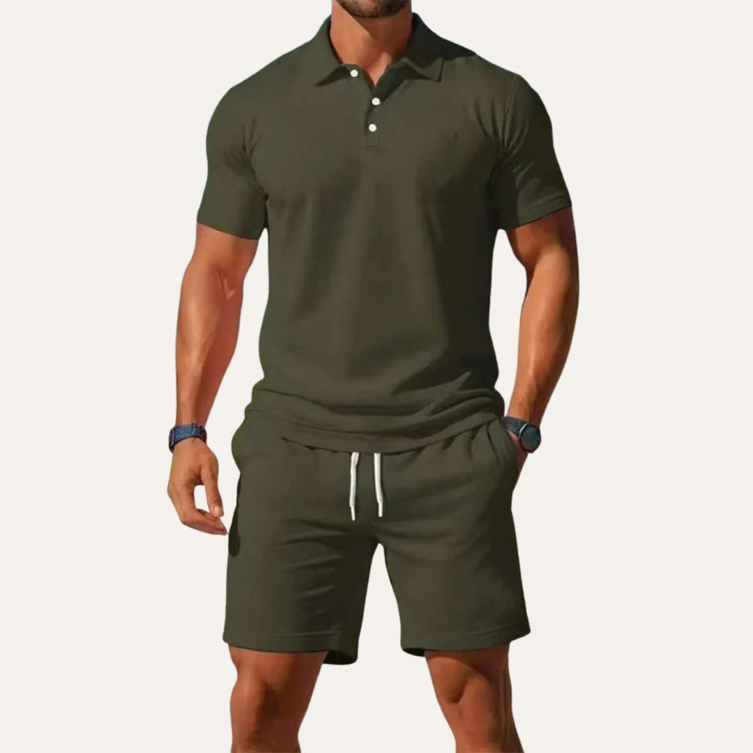The Dunrobin Men’s Lightweight Summer Set - Polo Shirt &amp; Shorts