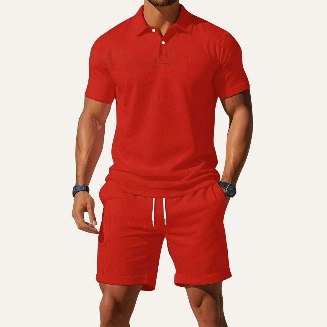 The Dunrobin Men’s Lightweight Summer Set - Polo Shirt &amp; Shorts