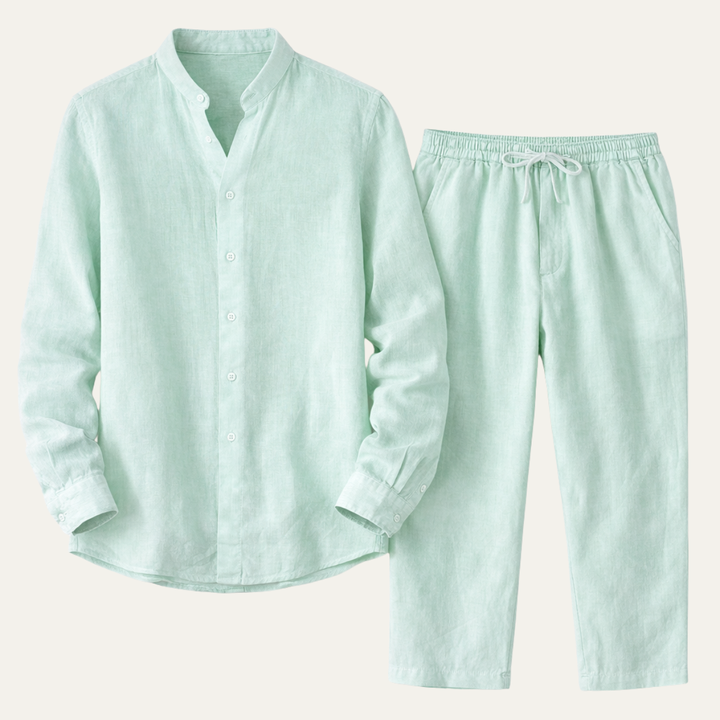 The Cedarbrook Men’s Trendy Cotton Linen Set –  Shirt &amp; Pants