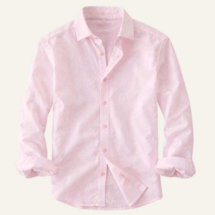 The Woodhall Men’s 100% Linen Italian Style Casual Button Up Shirt
