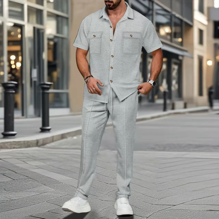 The Edgemont Men’s Casual Button Up Shirt &amp; Pants Set