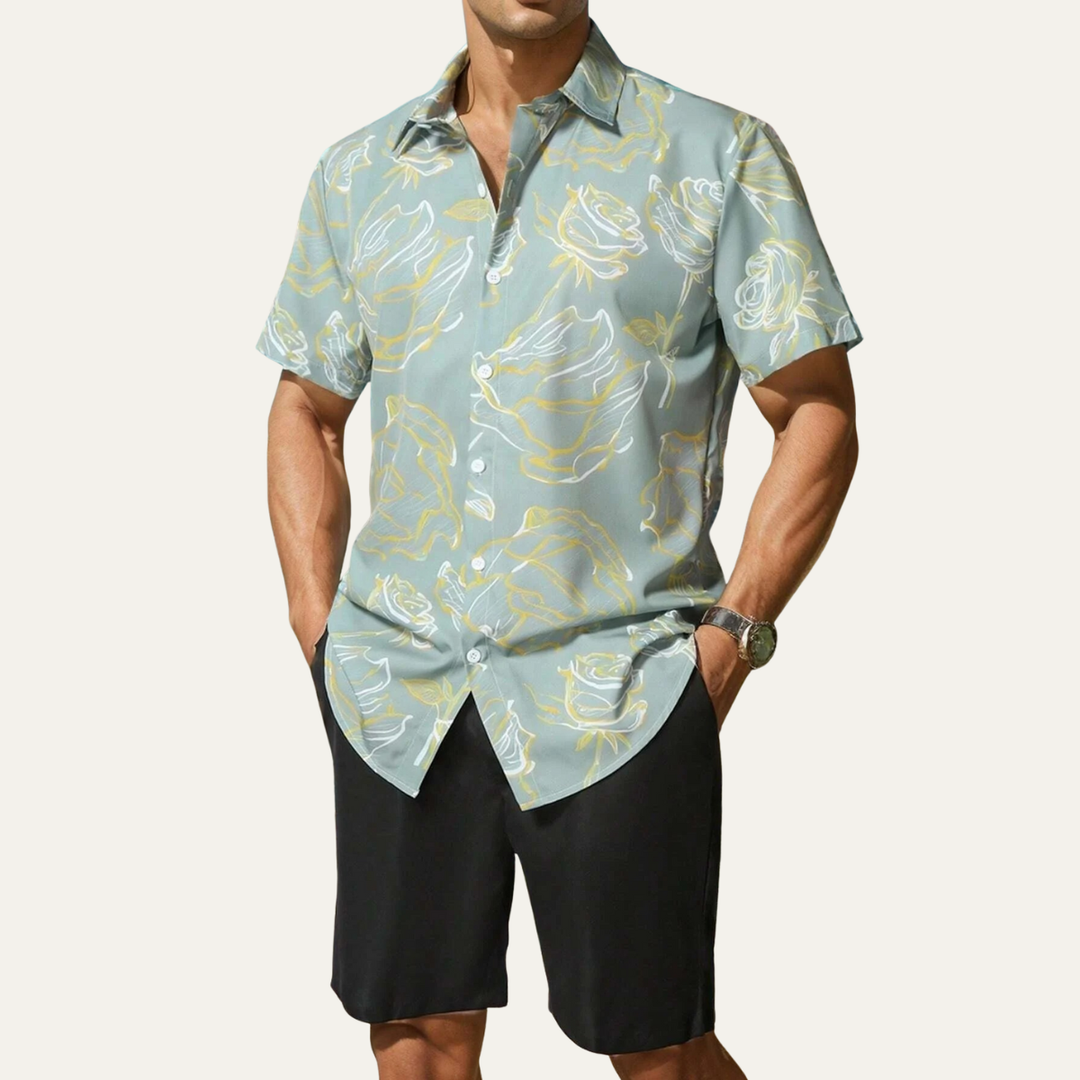 The Briarwood Men’s Tropical Casual Shirt &amp; Shorts Set