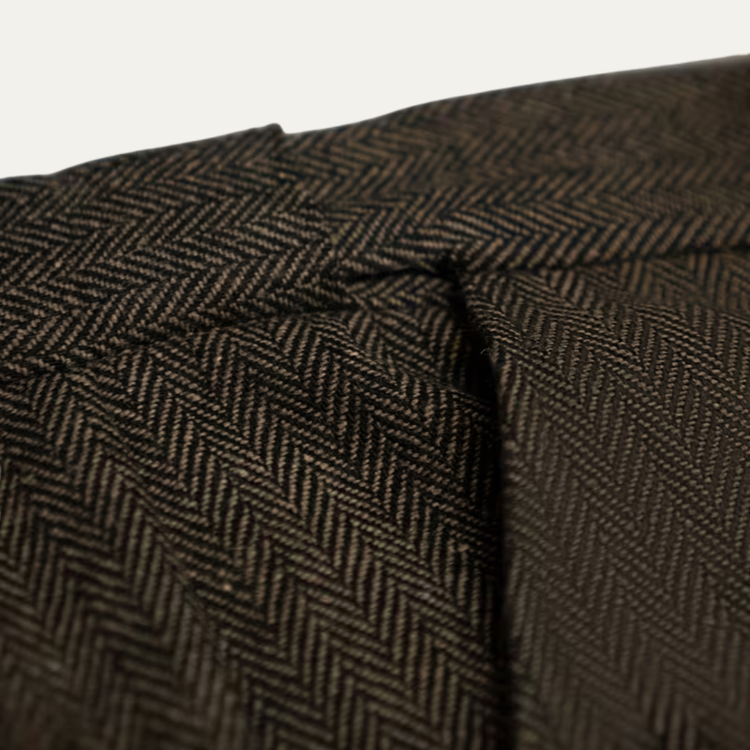 The Subiaco Men’s Business Tailored Herringbone Pleated Dress Pants
