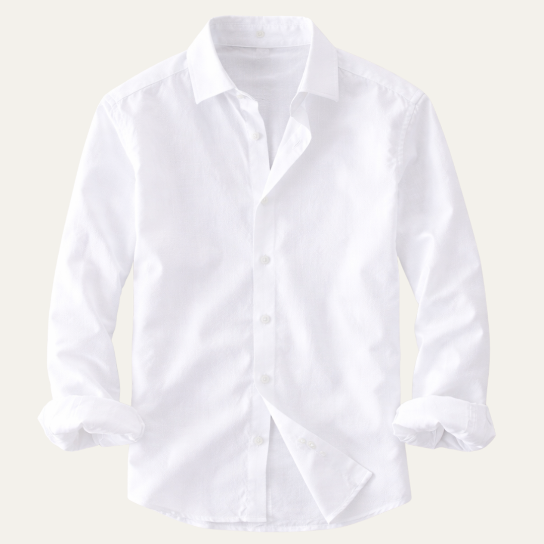 The Woodhall Men’s 100% Linen Italian Style Casual Button Up Shirt