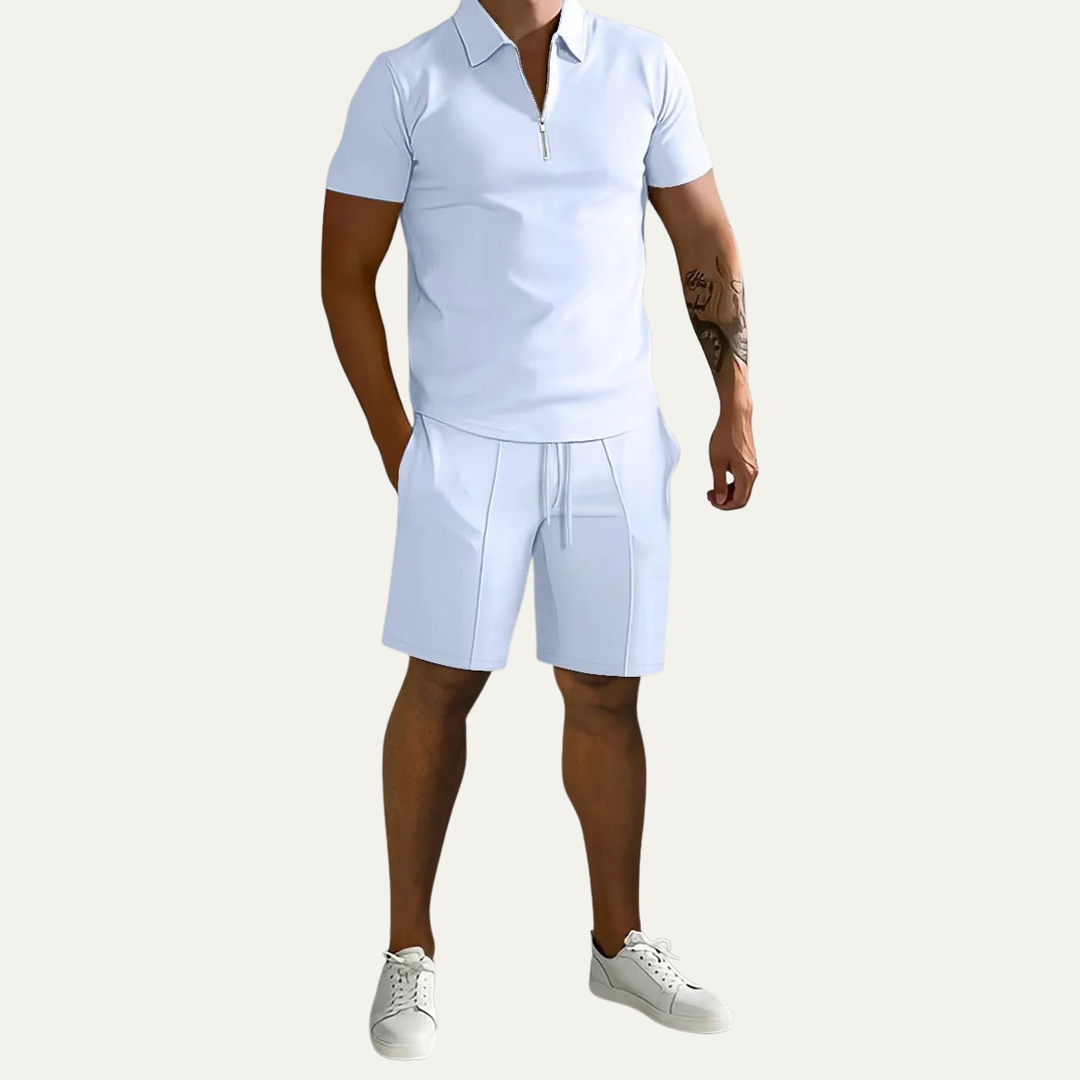 The Pavia Men’s Polo Shirt and Shorts Set – Trendy Two Piece Outfit