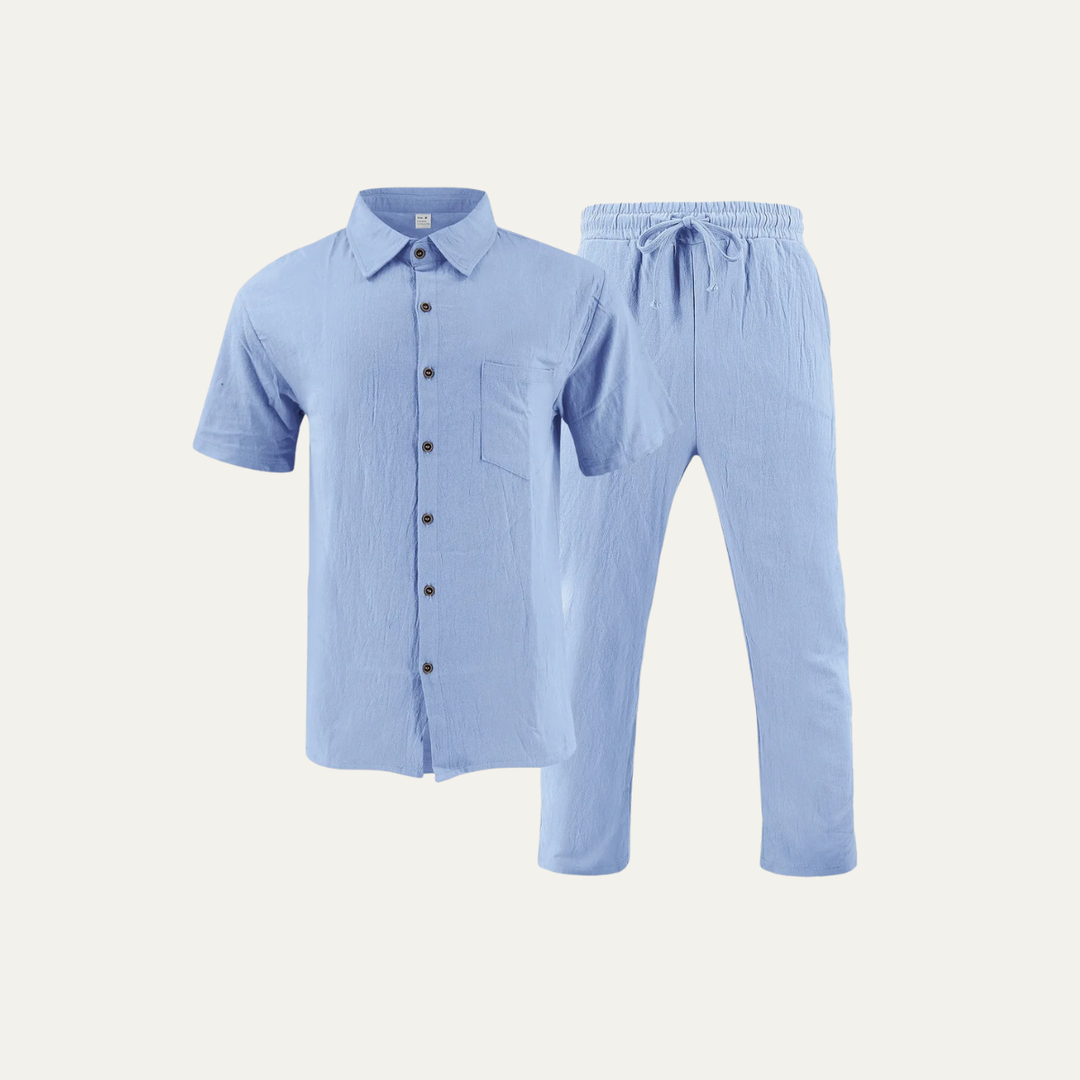The Crestfall Men’s Summer Linen Set – Shirt &amp; Pants