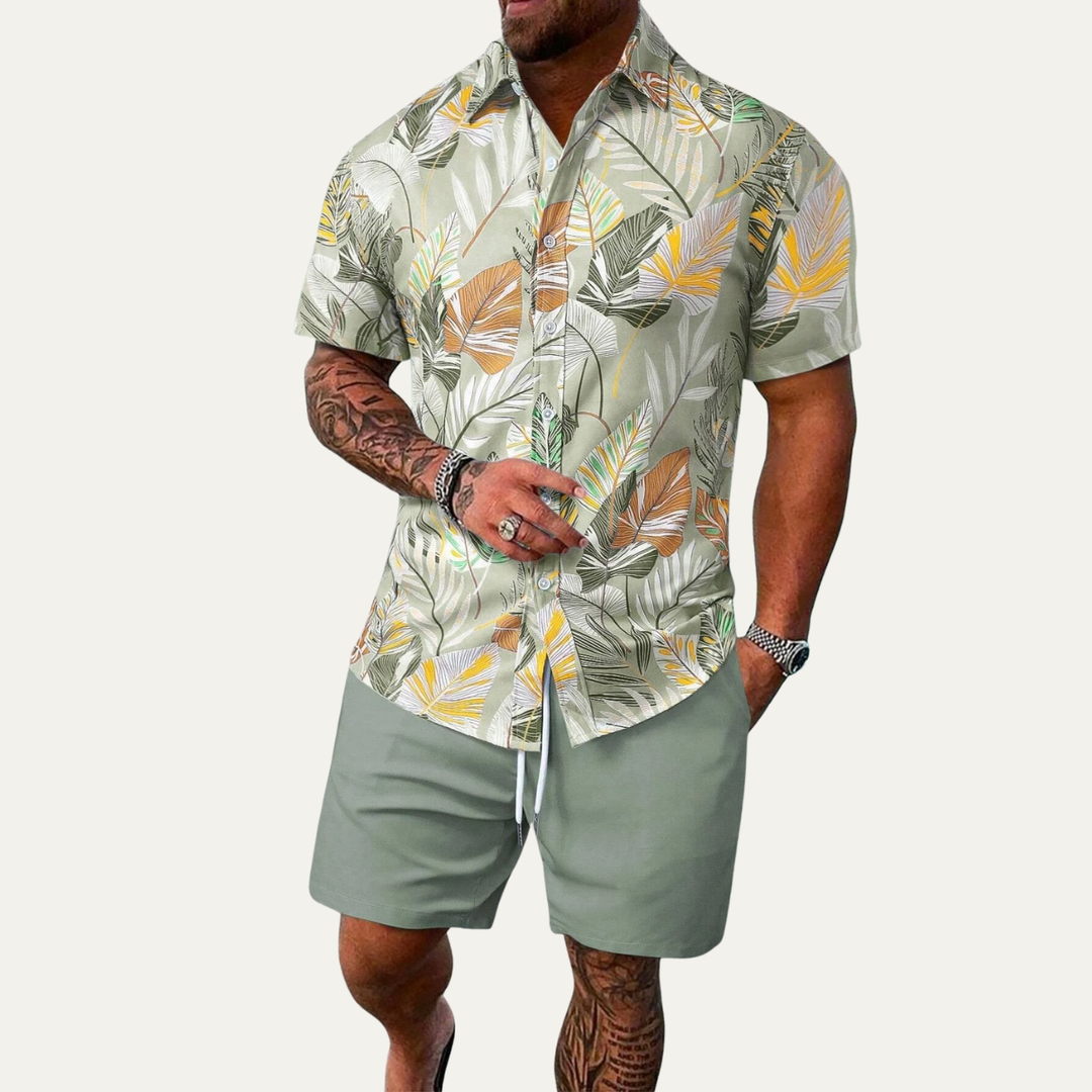 The Briarwood Men’s Tropical Casual Shirt &amp; Shorts Set