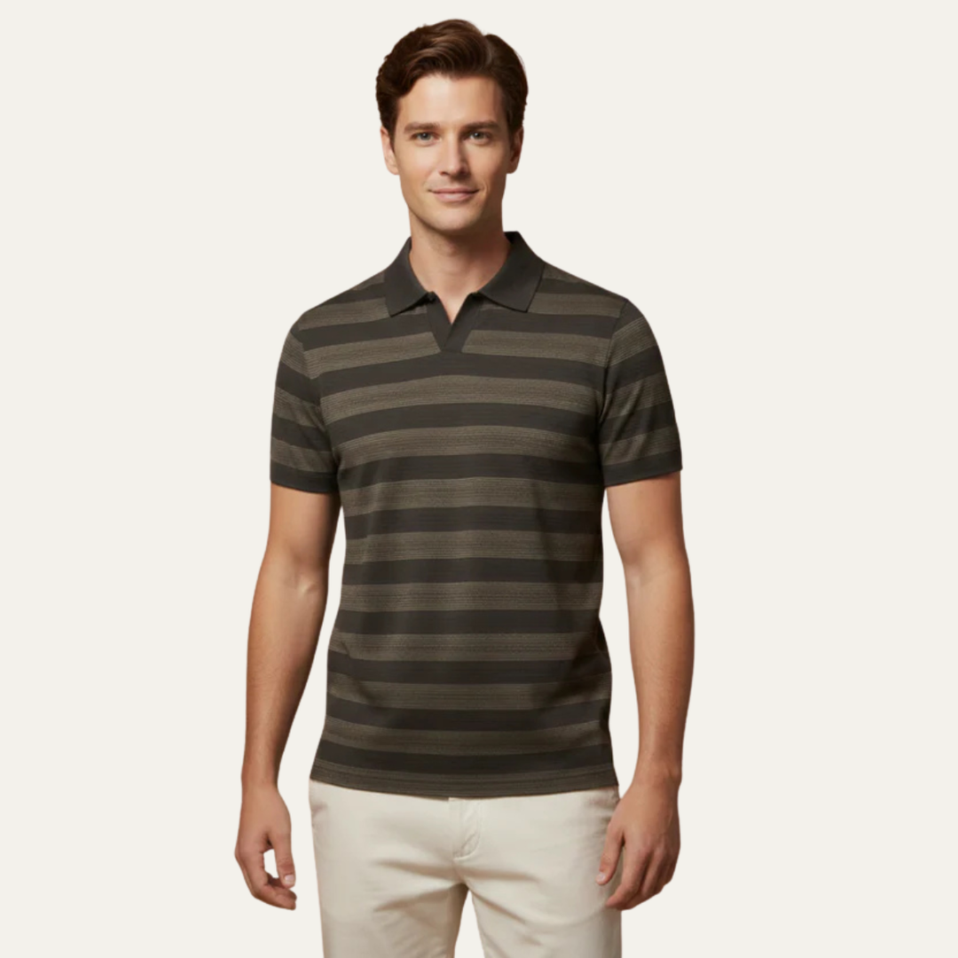 The Varese Men’s Short Sleeve Striped Polo