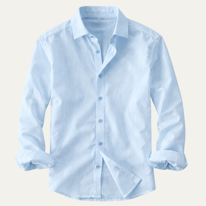 The Woodhall Men’s 100% Linen Italian Style Casual Button Up Shirt