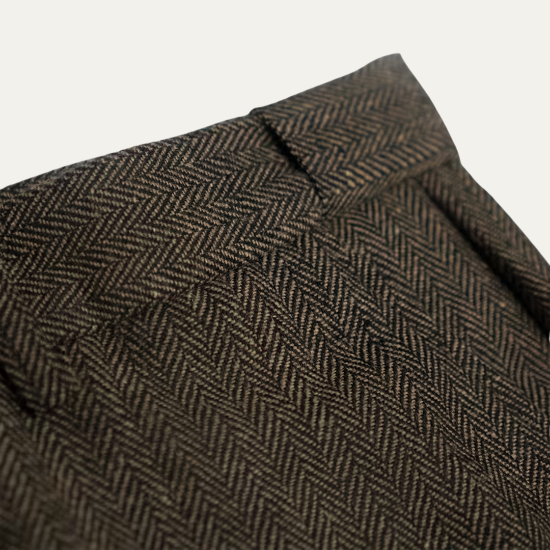 The Subiaco Men’s Business Tailored Herringbone Pleated Dress Pants