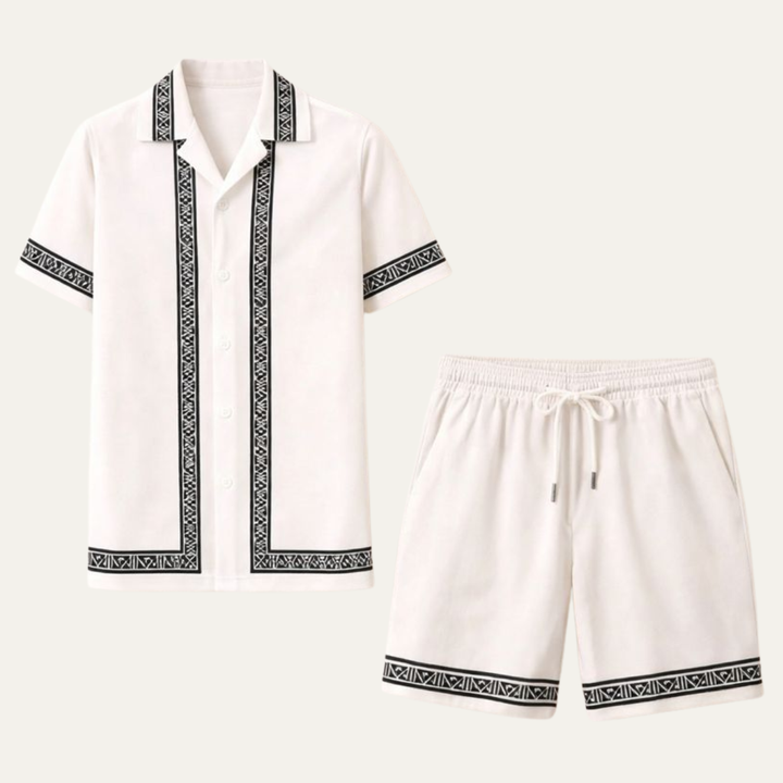 The Waterfall Park Men’s Trendy Print Set – Shirt &amp; Short