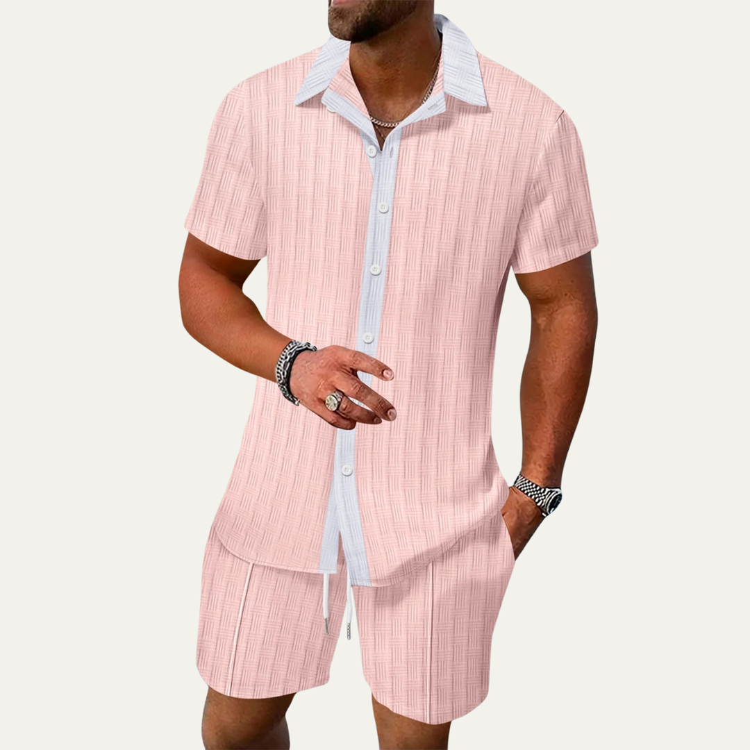 The Fairview Men’s Breathable Short Sleeve Shirt &amp; Shorts Set