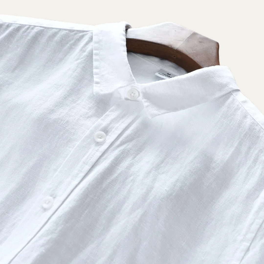 The Woodhall Men’s 100% Linen Italian Style Casual Button Up Shirt