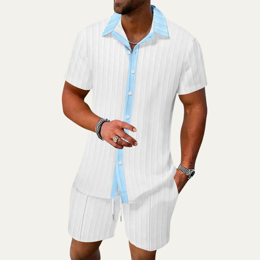 The Fairview Men’s Breathable Short Sleeve Shirt &amp; Shorts Set