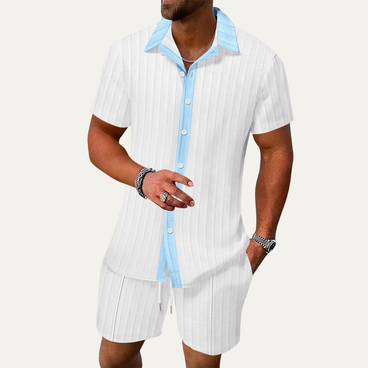 The Fairview Men’s Breathable Short Sleeve Shirt &amp; Shorts Set