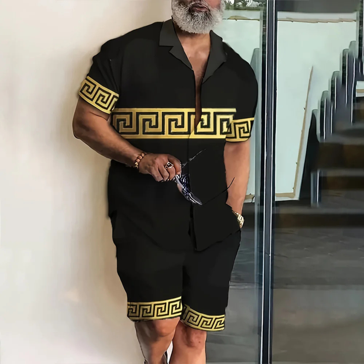 The Waterfall Park Men’s Trendy Print Set – Shirt &amp; Short