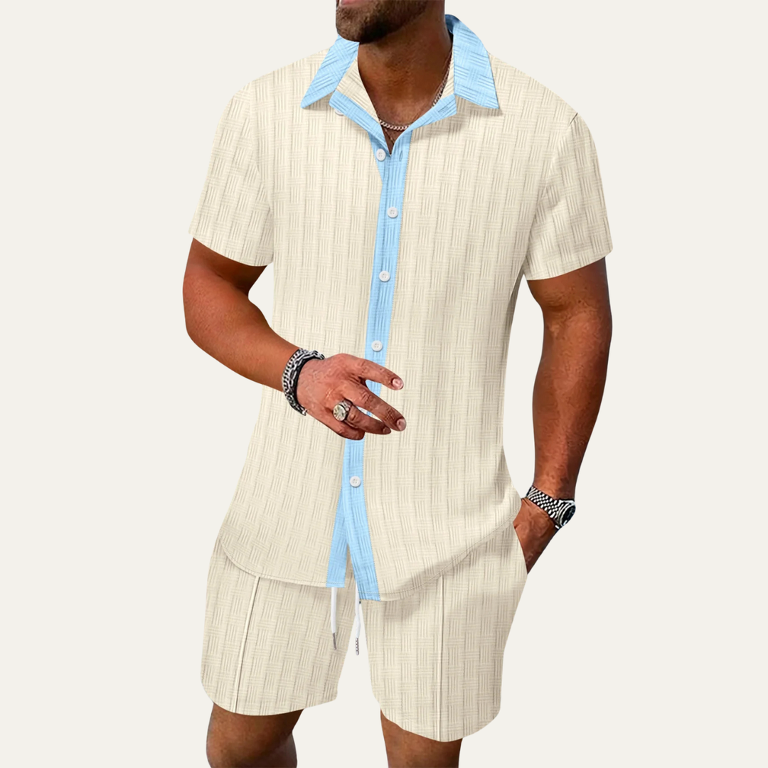 The Fairview Men’s Breathable Short Sleeve Shirt &amp; Shorts Set