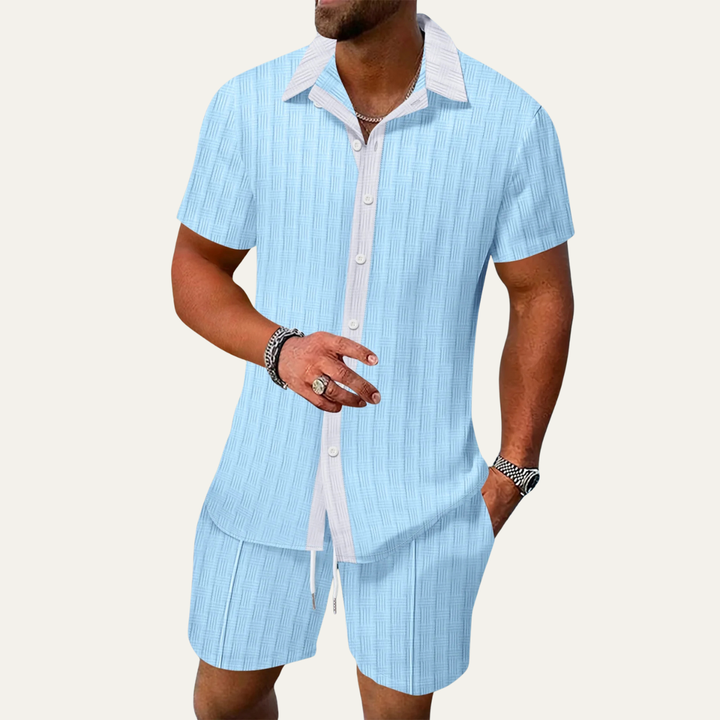 The Fairview Men’s Breathable Short Sleeve Shirt &amp; Shorts Set