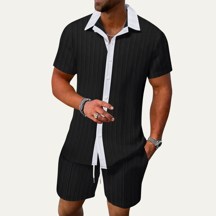 The Fairview Men’s Breathable Short Sleeve Shirt &amp; Shorts Set