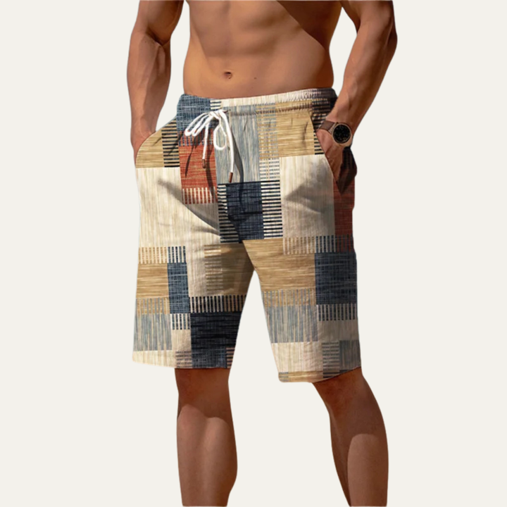 The Stratford Men’s Casual Drawstring Checked Summer Shorts