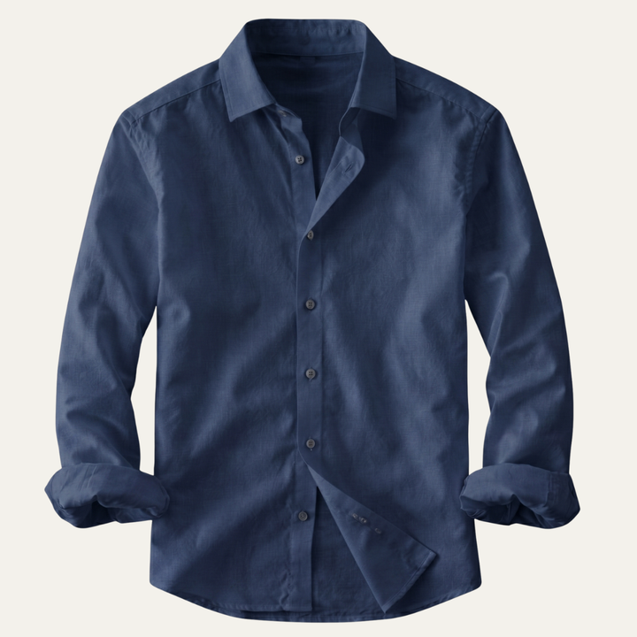 The Woodhall Men’s 100% Linen Italian Style Casual Button Up Shirt